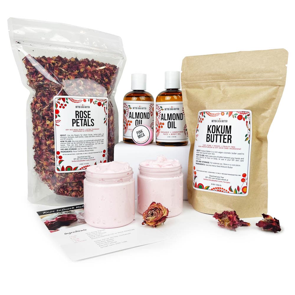 body butter making kit rose body butter with kokum and rose petals