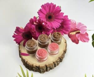 diy lip scrub and tinted lip balm