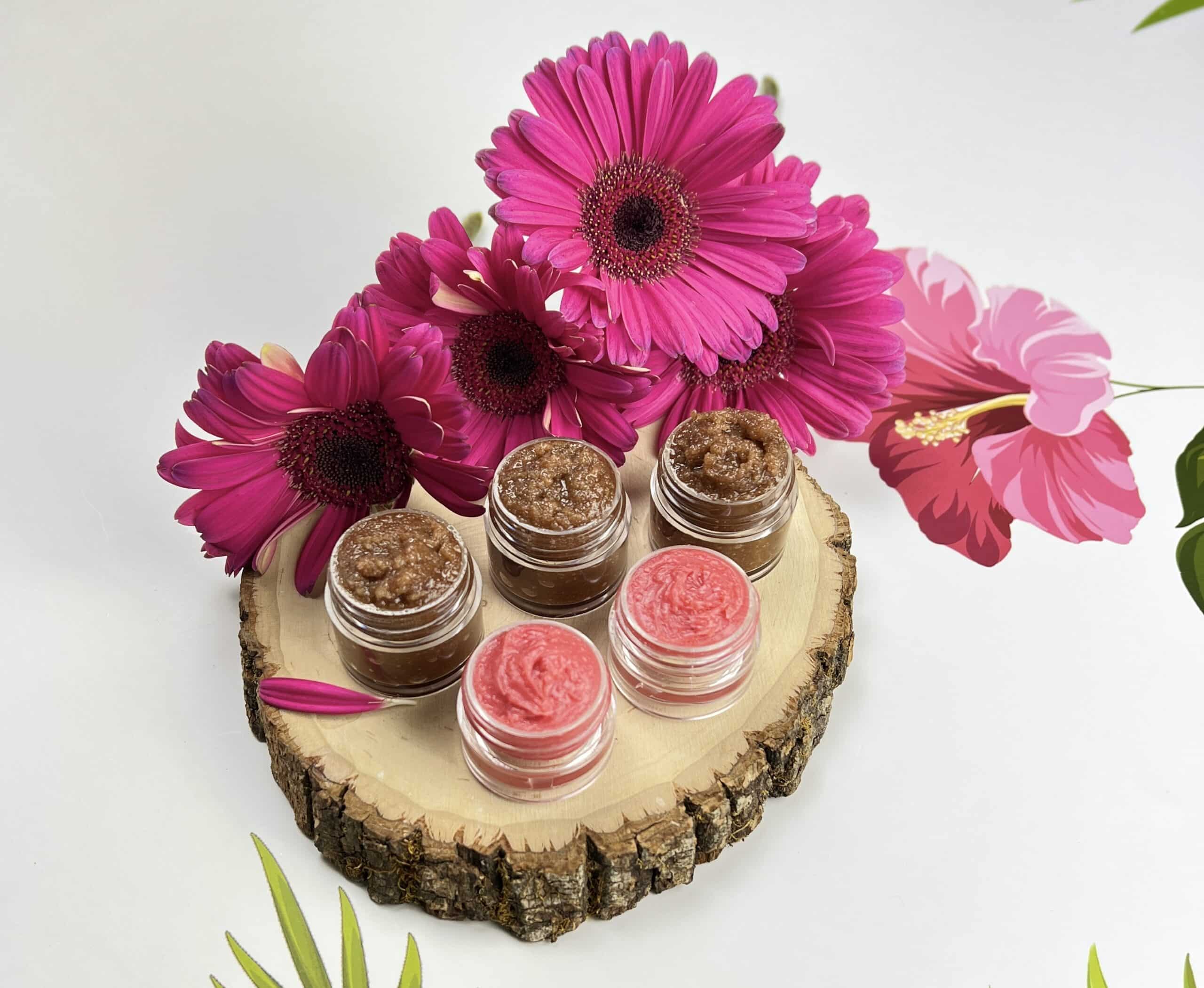 diy lip scrub and tinted lip balm