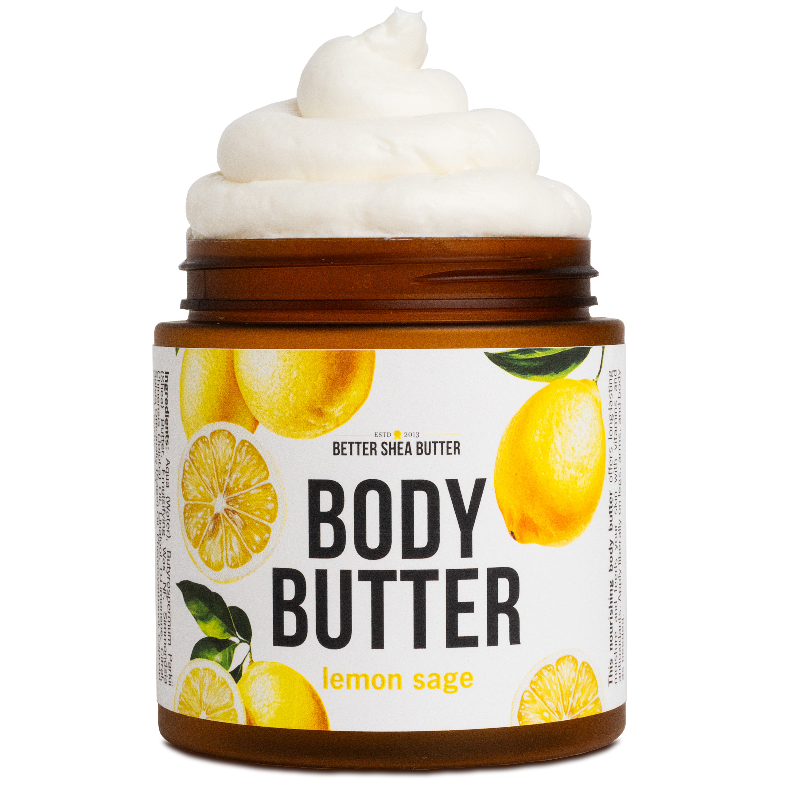 lemon body butter, lemon sage body butter